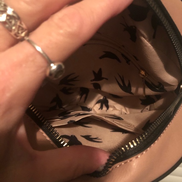 Vegan Leather Round Satchel Crossbody - Dusty Rose - Picture 2 of 4